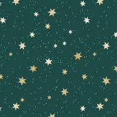 Papier Cadeau Les étoiles d'or sur le ciel vert Noël
