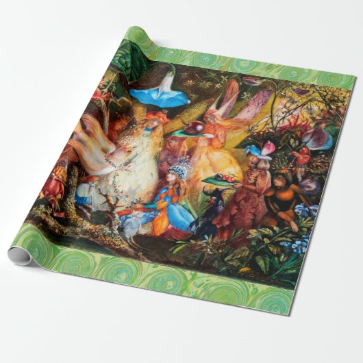 Papier Cadeau LES FAIRIES FAVORITE OISEAUX Enchantés Woods Wrapp (Déroulé)