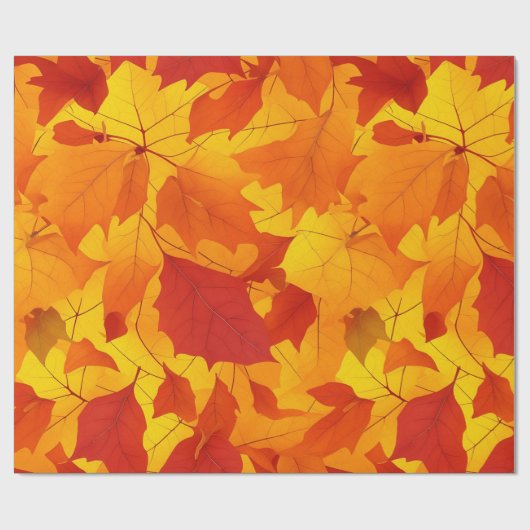 Papier Cadeau Les feuilles d'automne couleurs vives (Plat)
