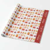 Papier Cadeau Les feuilles d'automne sont des fleurs Motif de de (Déroulé)