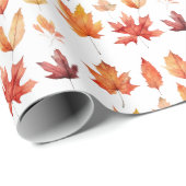 Papier Cadeau Les feuilles d'automne sont des fleurs Motif de de (Coin rond)