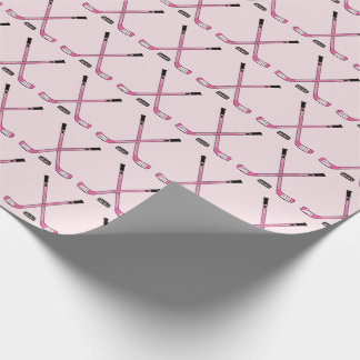 Papier Cadeau Les filles croisent des bâtons de hockey et des ca
