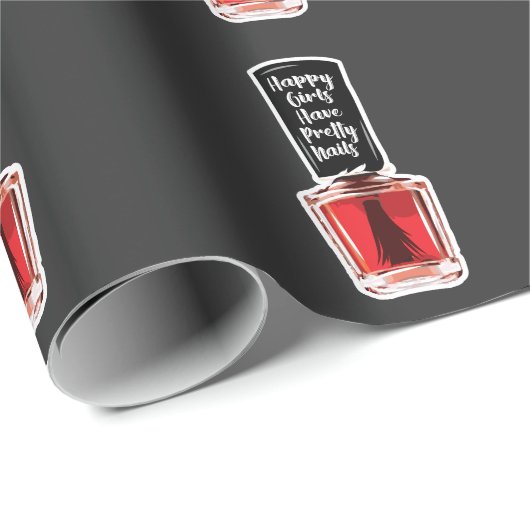 Papier Cadeau Les filles heureuses ont de jolis amants de vernis (Coin rond)