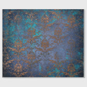 Papier Cadeau Les fleurs de défilement de Patina sur le violet (Plat)