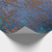 Papier Cadeau Les fleurs de défilement de Patina sur le violet (Coin)