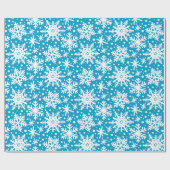 Papier Cadeau Les flocons blancs sur Aqua (Plat)