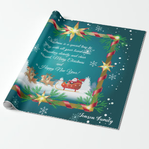 Papier Cadeau Les flocons de neige de Noël et vos souhaits, per