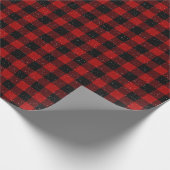 Papier Cadeau Les flocons de neige sur Buffalo Plaid (Coin)