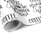 Papier Cadeau Les Gants De Café Et De Caoutchouc Infirmière Amus (Coin rond)