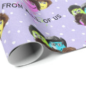 Papier Cadeau Les gens amusants Ballons d'anniversaire sur les p (Coin rond)