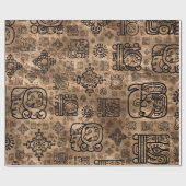 Papier Cadeau Les glyphs et le motif maya d'ornements - (Plat)