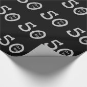 Papier Cadeau Les grands 50, anniversaire, texte argenté sur le (Coin)