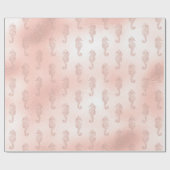 Papier Cadeau Les hippocampes en rose (Plat)