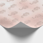 Papier Cadeau Les hippocampes en rose (Coin)