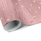 Papier Cadeau Les jolies courses de brosse avec des coeurs de (Coin rond)