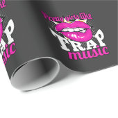 Papier Cadeau Les jolies filles adorent le rap Hip hop danseuse  (Coin rond)