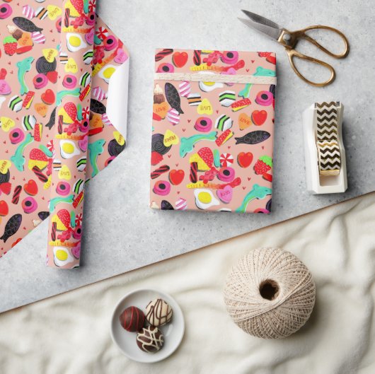 Papier Cadeau Les jolies valentines, tu es tellement de bonbons  (Artisanat)