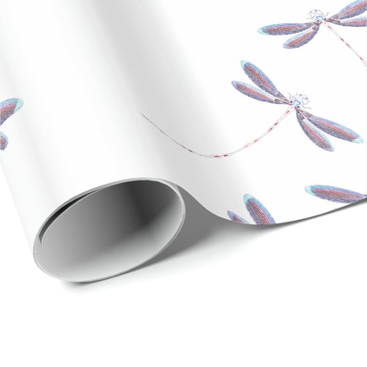 Papier Cadeau Les libellules dans le papier d'emballage en vol (Coin rond)