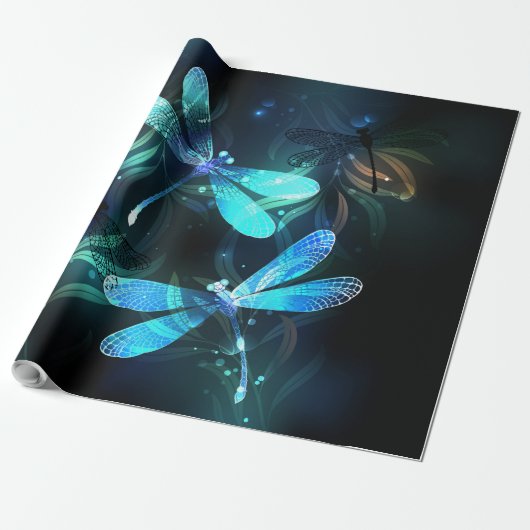 Papier Cadeau Les libellules du lac (Déroulé)