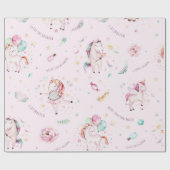 Papier Cadeau Les licornes roses mignonnes font votre propre bab (Plat)