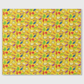 Papier Cadeau Les livres modèlent sur le jaune (Plat)