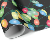 Papier Cadeau Les lumières de Noël en bande (Coin rond)