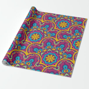 Papier Cadeau Les mandalas tribaux sans couture ethnique indiens