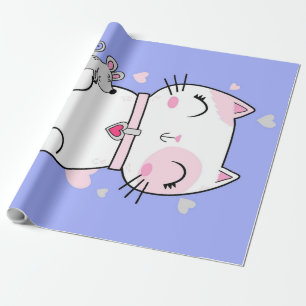 Papier Cadeau Les Meilleurs Jours Sont Meow Jours Loin Rose Meow