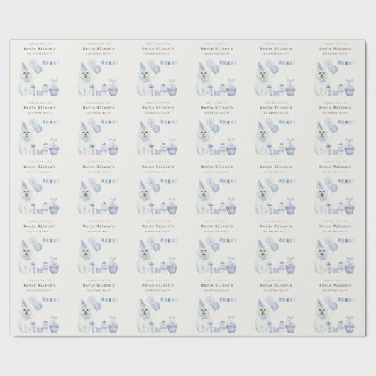 Papier Cadeau Les mignons Garçons Blue Party Chien Chien Chien C (Plat)