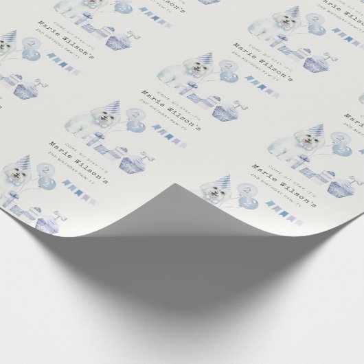 Papier Cadeau Les mignons Garçons Blue Party Chien Chien Chien C (Coin)