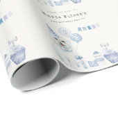 Papier Cadeau Les mignons Garçons Blue Party Chien Chien Chien C (Coin rond)