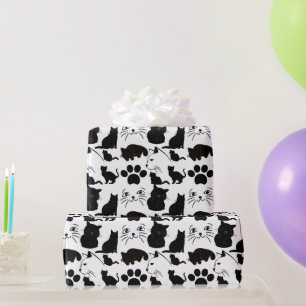 PAPIER CADEAU LES MOTIFS DE CHATS NOIRS