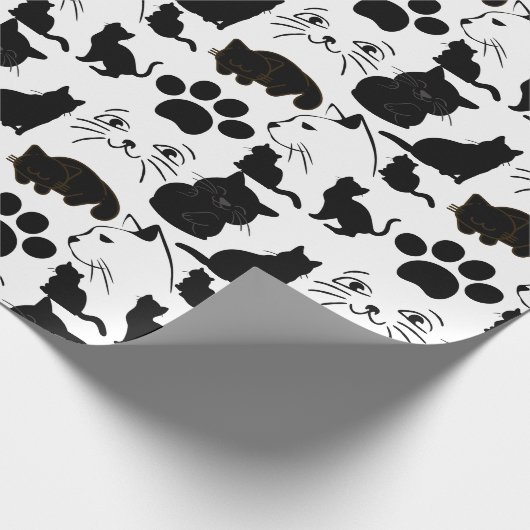PAPIER CADEAU LES MOTIFS DE CHATS NOIRS (Coin)