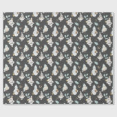 Papier Cadeau Les neigeurs et les oiseaux de Noël (Plat)