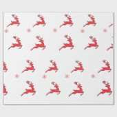 Papier Cadeau Les Neuf Encaissons Cadeaux Reindeers (Plat)