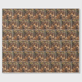 Papier Cadeau Les Nounours de Noël inondés (Plat)