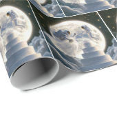 Papier Cadeau Les Nouveaux Mariés De L'Astronaut Au Lune (Coin rond)