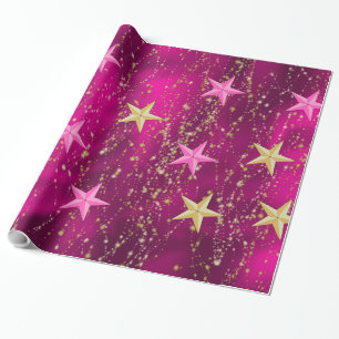 Papier Cadeau Les nuits arabes Magenta & Gold Stars