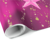 Papier Cadeau Les nuits arabes Magenta & Gold Stars (Coin rond)