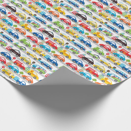 Papier Cadeau Les objets du garçon qui déplacent les véhicules N (Coin)