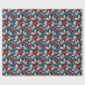 Papier Cadeau Les oiseaux de la Marine et Noël Holly (Plat)