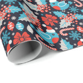 Papier Cadeau Les oiseaux de la Marine et Noël Holly (Coin rond)