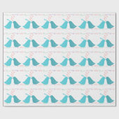 Papier Cadeau Les oiseaux en amour (Plat)