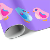 Papier Cadeau Les oiseaux mignons (Coin rond)