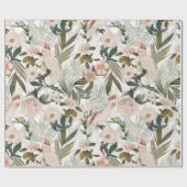 Papier Cadeau Les oiseaux tropicaux Cockatoo Jungle Motif - Blan (Plat)