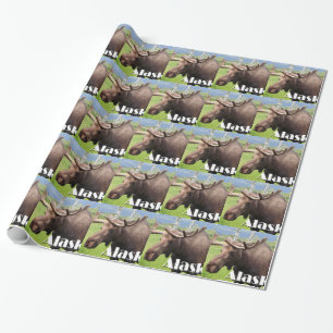 Papier Cadeau Les orignaux s'approchent d'Anchorage, Alaska,