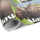 Papier Cadeau Les orignaux s'approchent d'Anchorage, Alaska, (Coin rond)
