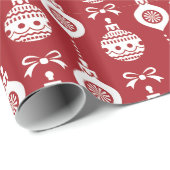 Papier Cadeau Les ornements de Noël (Coin rond)