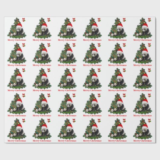 Papier Cadeau Les pandas de Noël  (Plat)