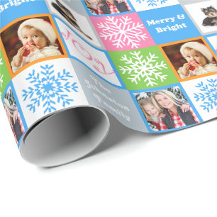 Papier Cadeau Les pastels de flocon de neige de joie de Noël